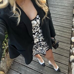 Needle & Thread embroidered black mini dress